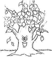 Kolorowanka drzewo zrzucające liście